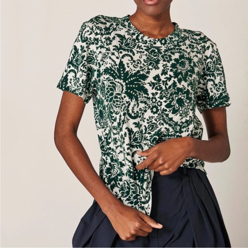 Rosie Assoulin What the Flock Floral Print Top Forest Large NWT